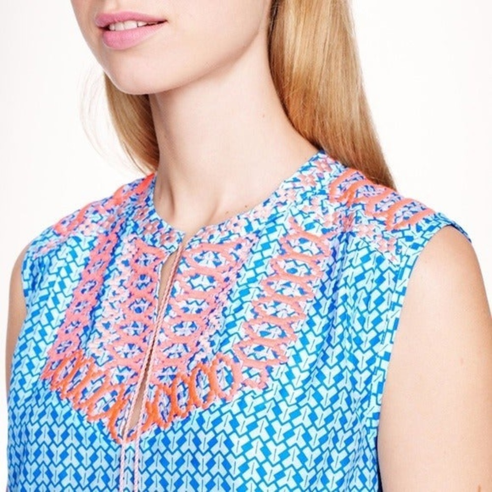 J. Crew embroidered sleeveless blouse